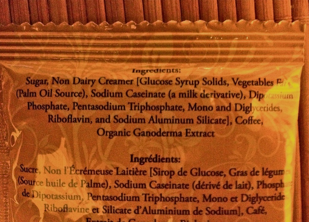 Organo Gold Cafe Latte Ingredients