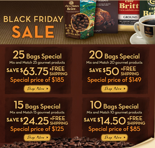 cafe britt black friday sale